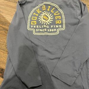 Quiksilver Heather Gray Tee with Sunburst Yellow Logo